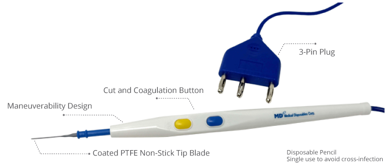 Electro Surgical Push Button Disposable Cautery Pen